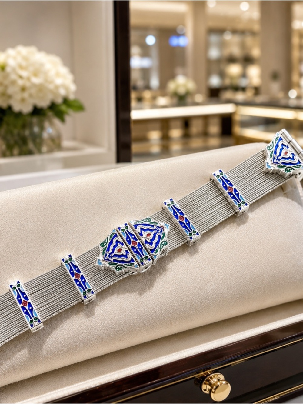 Ankara TURKEY Early Republic Sterling Silver Enamel Signed Bracelet IOB